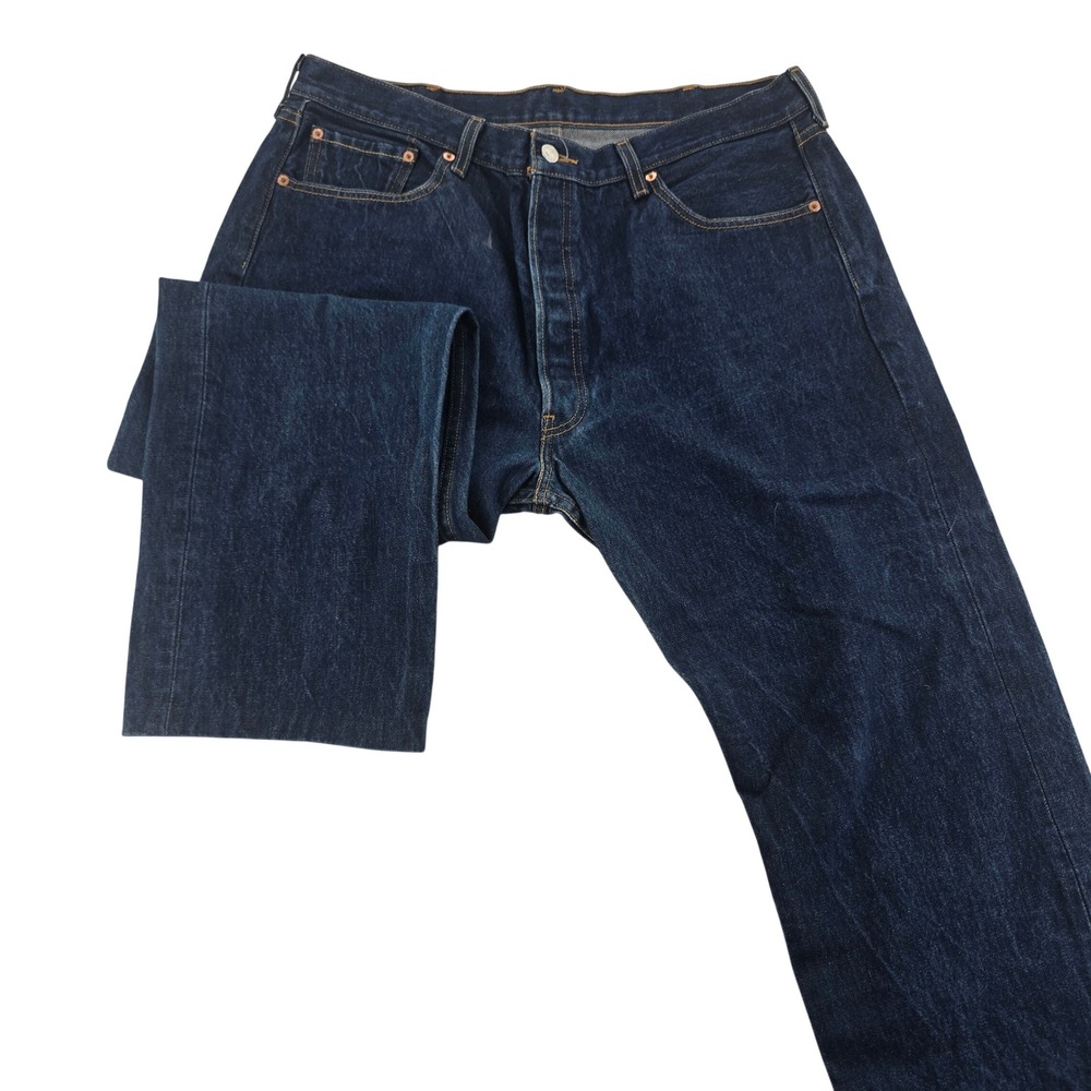 Levis Mens 501 Jeans 40x32 Dark Wash Original Straight Button Fly Denim